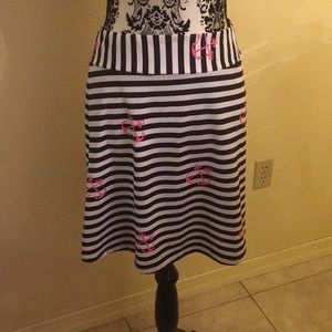 Melly M Skirt in Black and White Stripes (Small)